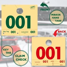 Versa Tags 1000 Automotive Service Dispatch Mirror Hang Tags Numbered Series