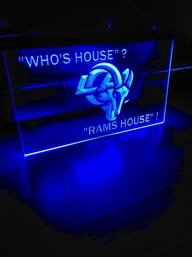 RAMS Los Angeles Super Bowl football team logo LED Neon Light Sign bar man cave - Picture 4 of 4