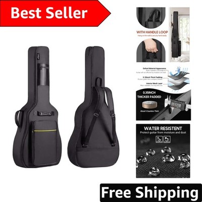 Elegant 41 In Guitar Gig Bag in Black - Dual Adjustable Straps & Storage Pouches