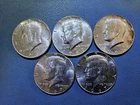 Lot of 5 Kennedy U.S. 40% 1967 Silver Half Dollars Five coins (Pictured) 7D