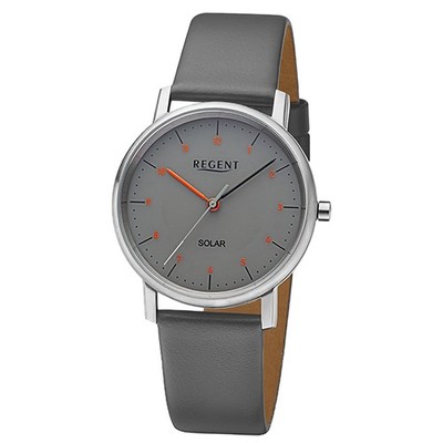 Regent Damen Solaruhr Analog Lederarmband grau URF1553