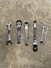 Lot 5 OEM Yamaha 22mm & 27mm Ring Spanners & Misc Open Box End Wrench Vtg Tools