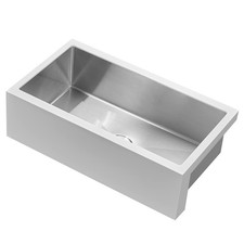 Westbrass BSS133W 33" Single Bowl 18 Ga. Stainless Steel Kitchen Sink with White