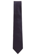HUGO BOSS Made in Italy Pattern DARK BLUE SILK Classic TIE