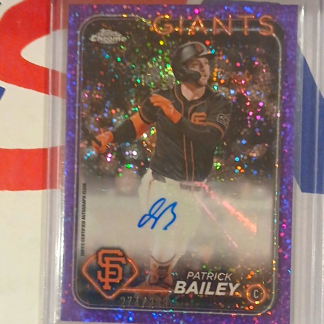 Topps 2023 Chrome Update Autographs Purple Speckle /299 Patrick Bailey #AC-PB