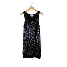 Michael Kors Black Sequin Mid Length Dress Size XS