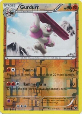 Gurdurr - 66/146 - Reverse Holo - Lightly Played - XY (Base Set) - NM/M - New