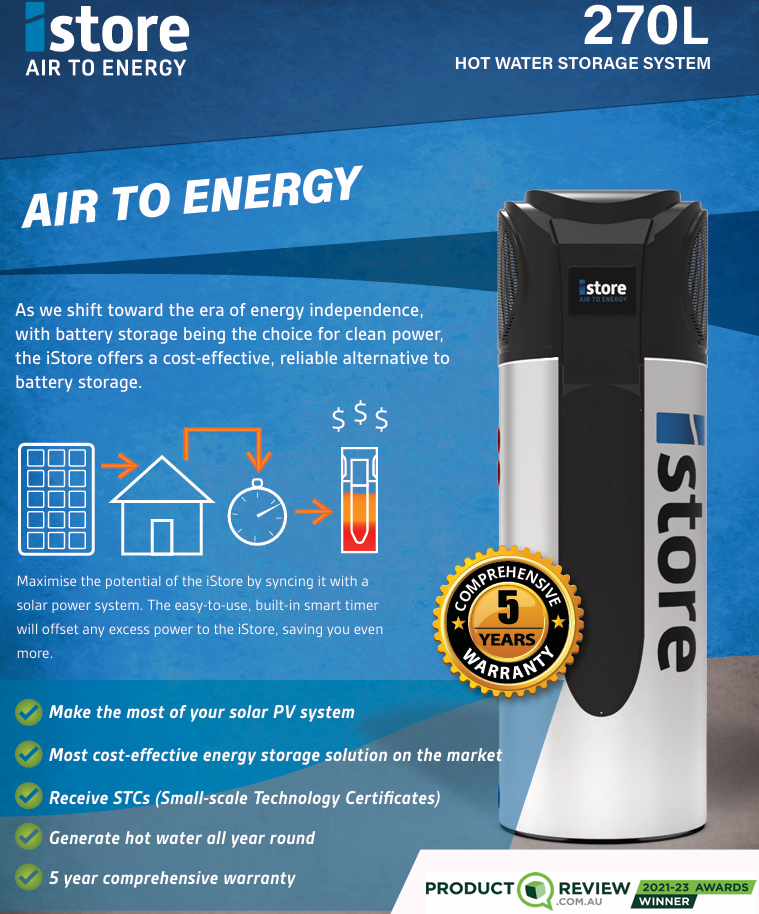 Solar I Store Hot Water IStore Heat Pump Hot Water System 270