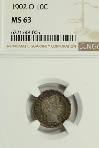 1902-O Barber Dime : NGC MS63