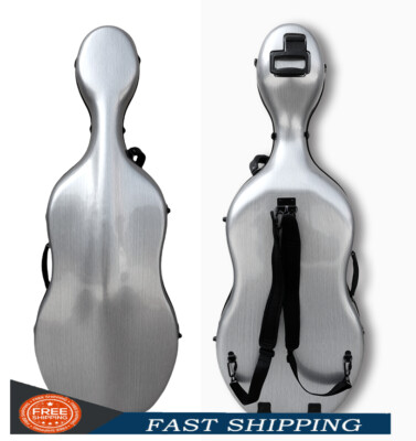 Advanced 4/4 Full Size Sliver Cello Case Carbon Fiber Strong Light Cello Box New