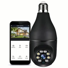 Black Bulb Wireless Camera - Wireless, Indoor/Outdoor Home Security Monitoring