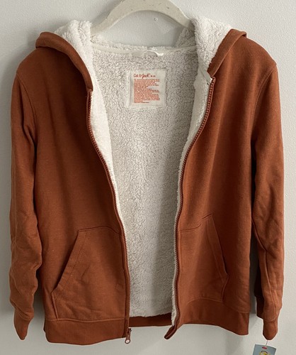 Cat and Jack Boys Chestnut Zip Up Sweater, Size M(8) New - Picture 4 of 6
