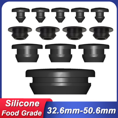 Black Silicone Rubber Snap-On Hole Plug Blanking Seal Bung Pipe Tube 32.6-50.6mm