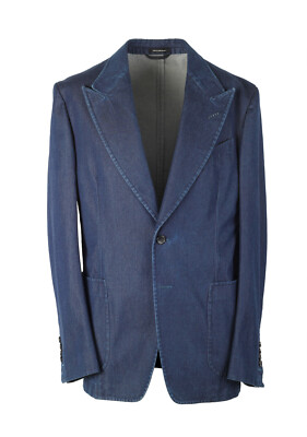 トムフォード　ジャケット　ネイビー　サイズ48 TOM FORD Shelton Blue Denim Sport Coat Size 48 / 38R U.S. Jacket