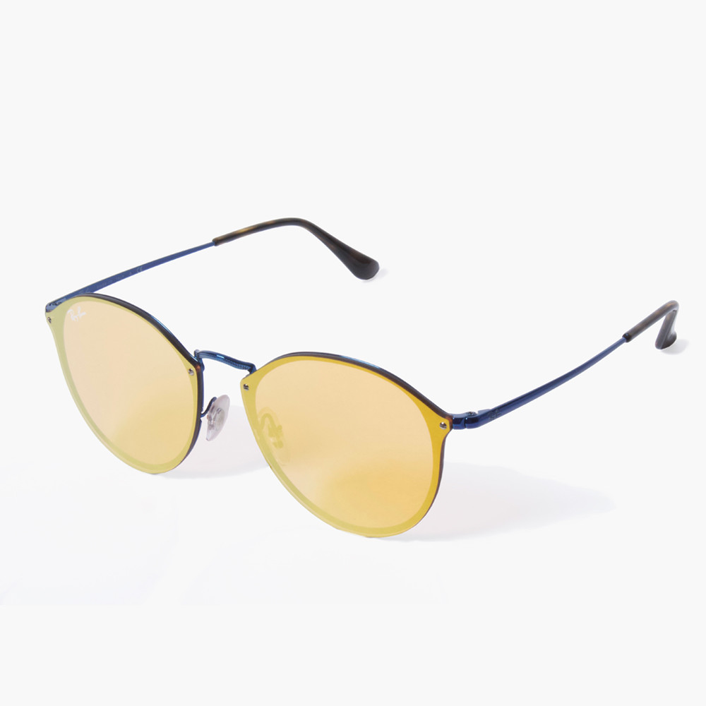 Ray-Ban RB3574N 9038/7J Blue Round Yellow Mirror 59mm Non-Polarized  Sunglasses | eBay