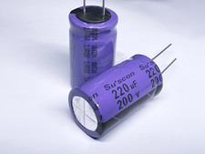 5PCS HD Suscon 220uF 200V 18x32 Electrolytic Radial Capacitor High Ripple 10kHr