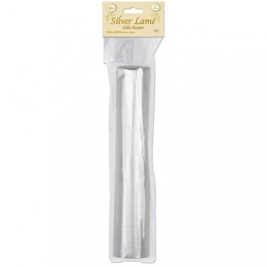 Corredor de mesa Silver Lame' rollo de 50 pies 12" x 50' vajilla decoración fiesta Foto 2 de 2