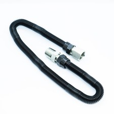 Whistle-Free Gas Log Connector 1/2" OD Flex x 24" Long  Fittings 1/2” MIP x