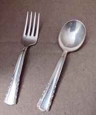 Vintage Holmes  Edwards Silverplate MAY QUEEN Baby Child's Fork  Spoon Set