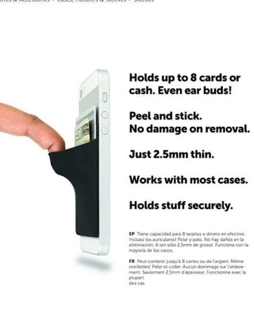 Card Ninja Ultra Slim Self Adhesive Credit Card Wallet for iphone w/ Apple Pay - Image 3 of 4