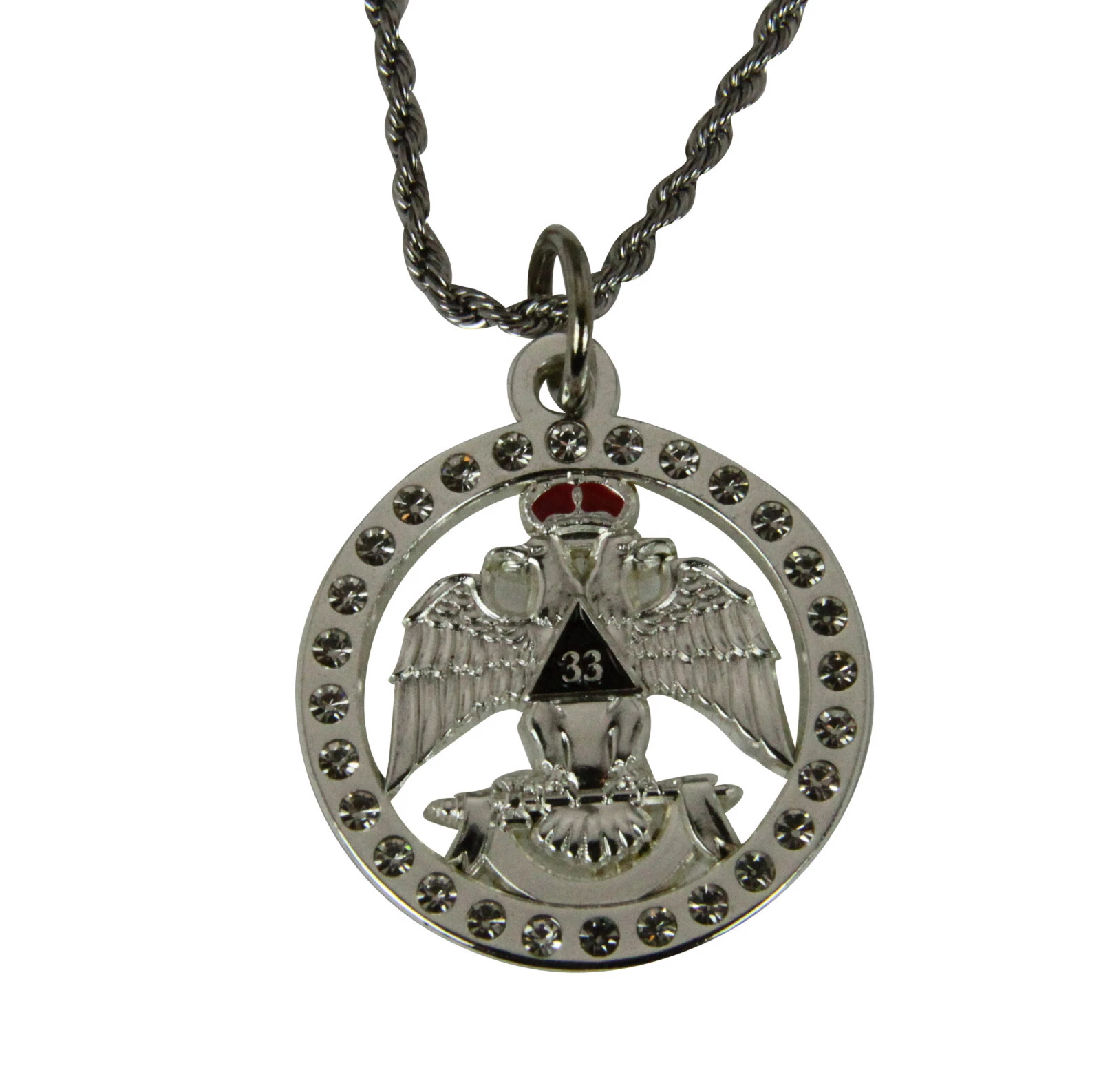 4031982 Collier Pendentif Rite Ecossais 33 Degrés 33ème Trente Trois Suprême 