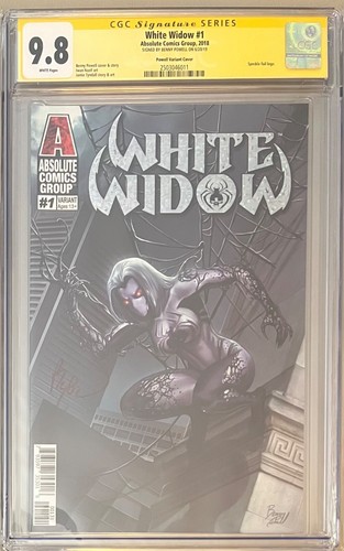 White Widow #1  CGC 9.8 SS  Kickstarter Powell Painted Alpha Ed! Signed by Benny