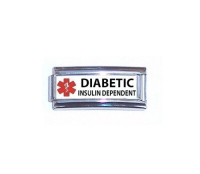 Diabetic Insulin Dependent Diabetes Medical Alert Super Link 9mm Italian Charm