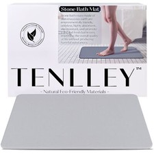 Stone Bath Mat, Natural Diatomaceous Earth Shower Mat, Non-Slip Stone Bath Mats