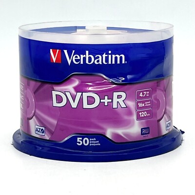 Verbatim 50-Pack DVD+R 4.7GB 16x AZO Recording Media
