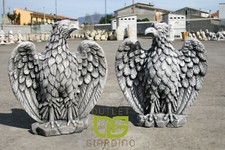 AQUILE IMPERIALI COPPIA STATUE DA GIARDINO ESTERNO ANIMALI CEMENTO  STATUE 