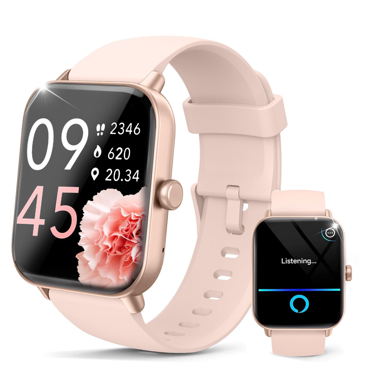 Smart Watch for Women Compatible with Android iPhone Alexa IP68 Waterproof Fitness Tracker Heart Rate Monitor