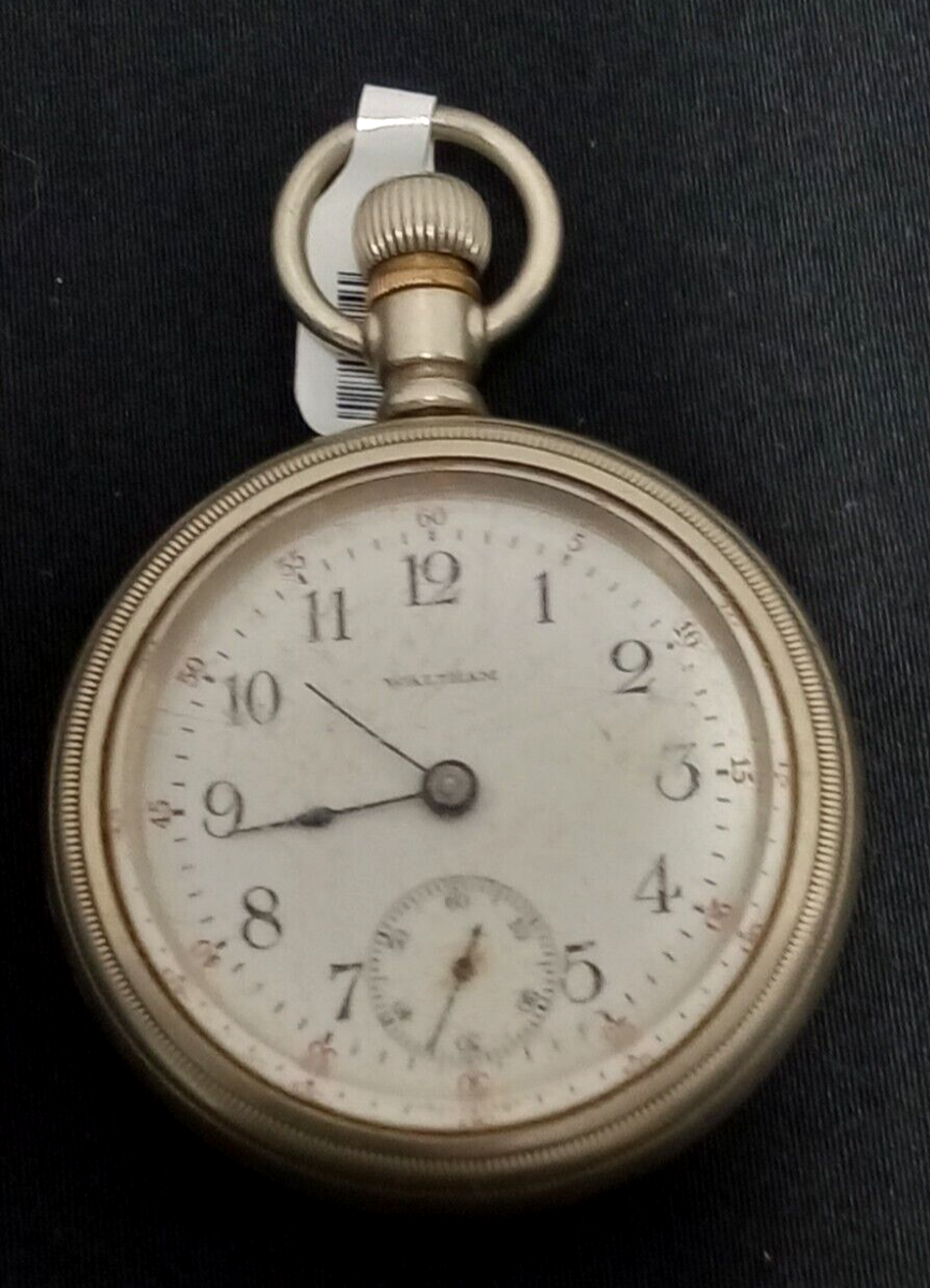 むぅ　Waltham 15J アールデコ文字盤　稼働品 Vintage Waltham Grade 220 12s 15J Hunting Pocket Watch Movement
