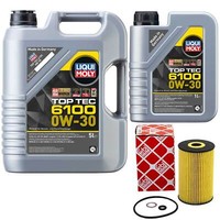 MotoröL Set Top Tec 6100 0W-30 Liqui Moly 6 Liter + ÖLfilter FüR Hyundai I30 KIA
