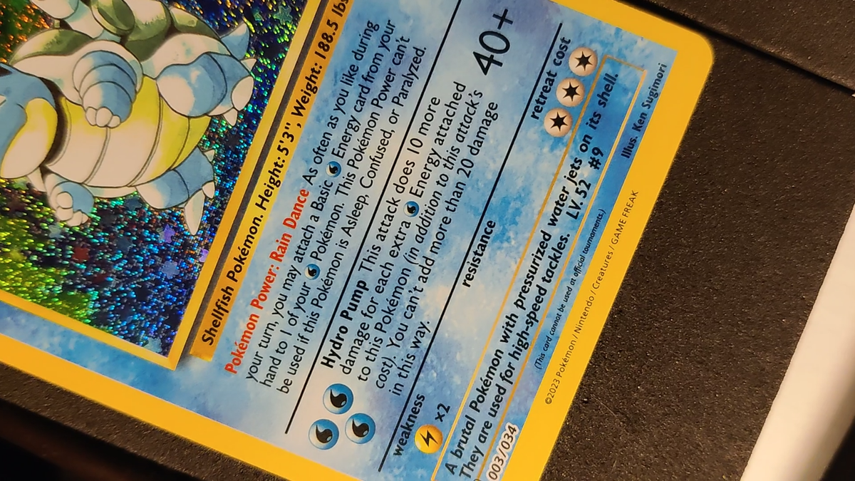 Pokemon Blastoise 003/034 Holo Pokemon Card Game Classic English