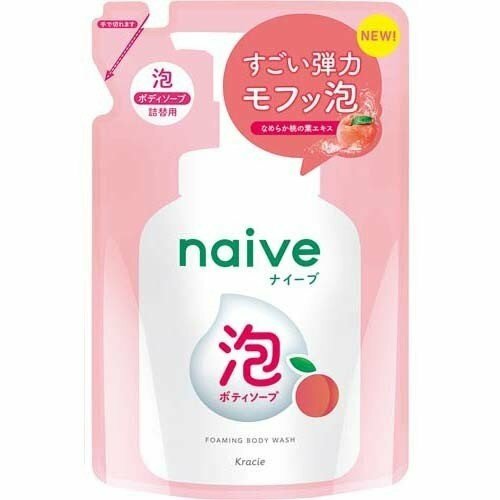 Kracie Japan naive Body Wash FOAM Soap 450ml Refill Peach Leaf Extract 4901417168399 eBay