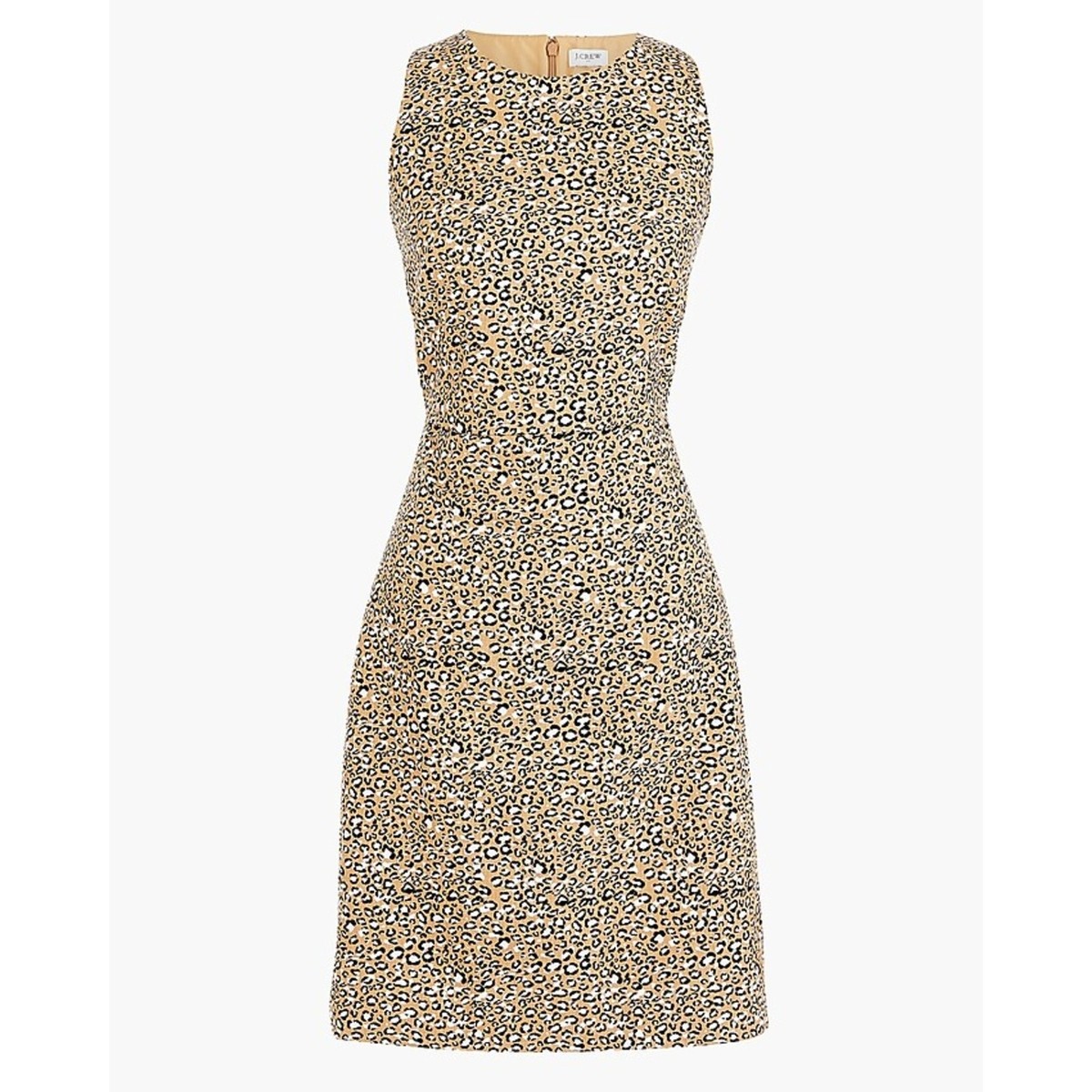 CREW Basketweave Leopard Print Sleevless Canvas Bodycon Mini