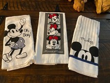 3 NEW Disney Mickey and Minnie Mouse 16in x 26in Kitchen Dish Towels