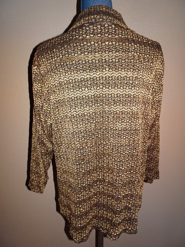 Chico's Design Black Bronze Textured Button Down & Tank Tops 2 pc Set Size 2 (L) - Picture 7 of 7