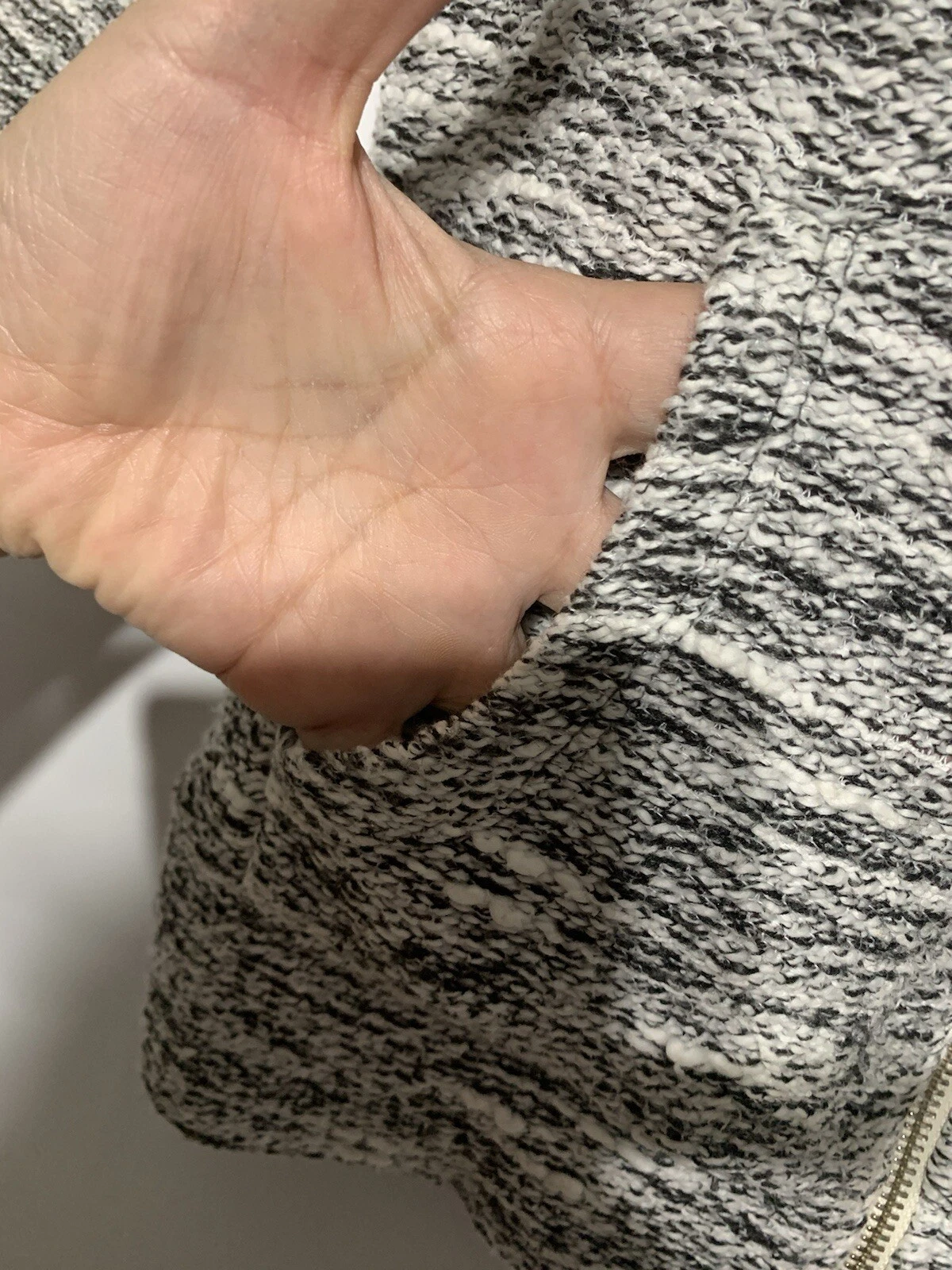 VETEMENTS Felpa donna J Crew grigia con cappuccio e zip intera taglia XS tasche