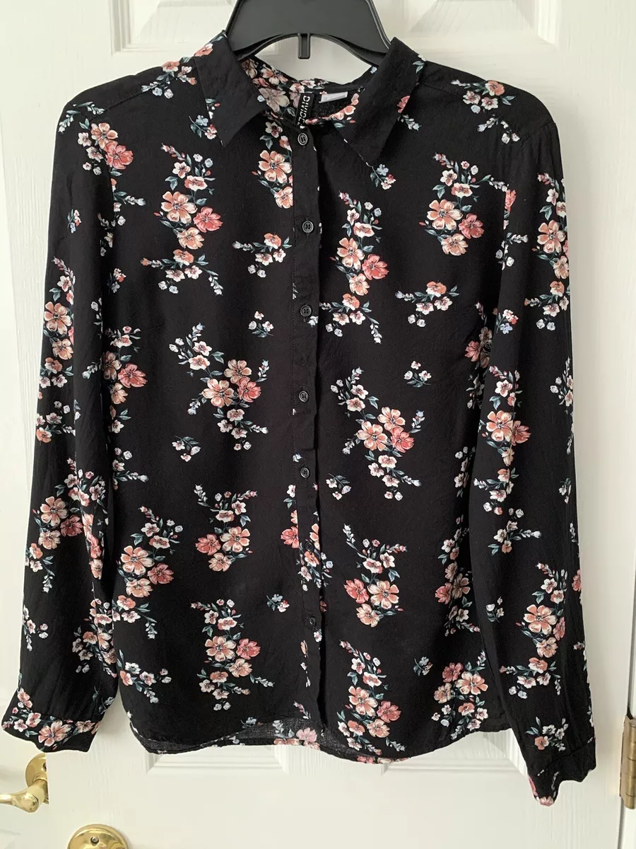 H&m button top down blouse