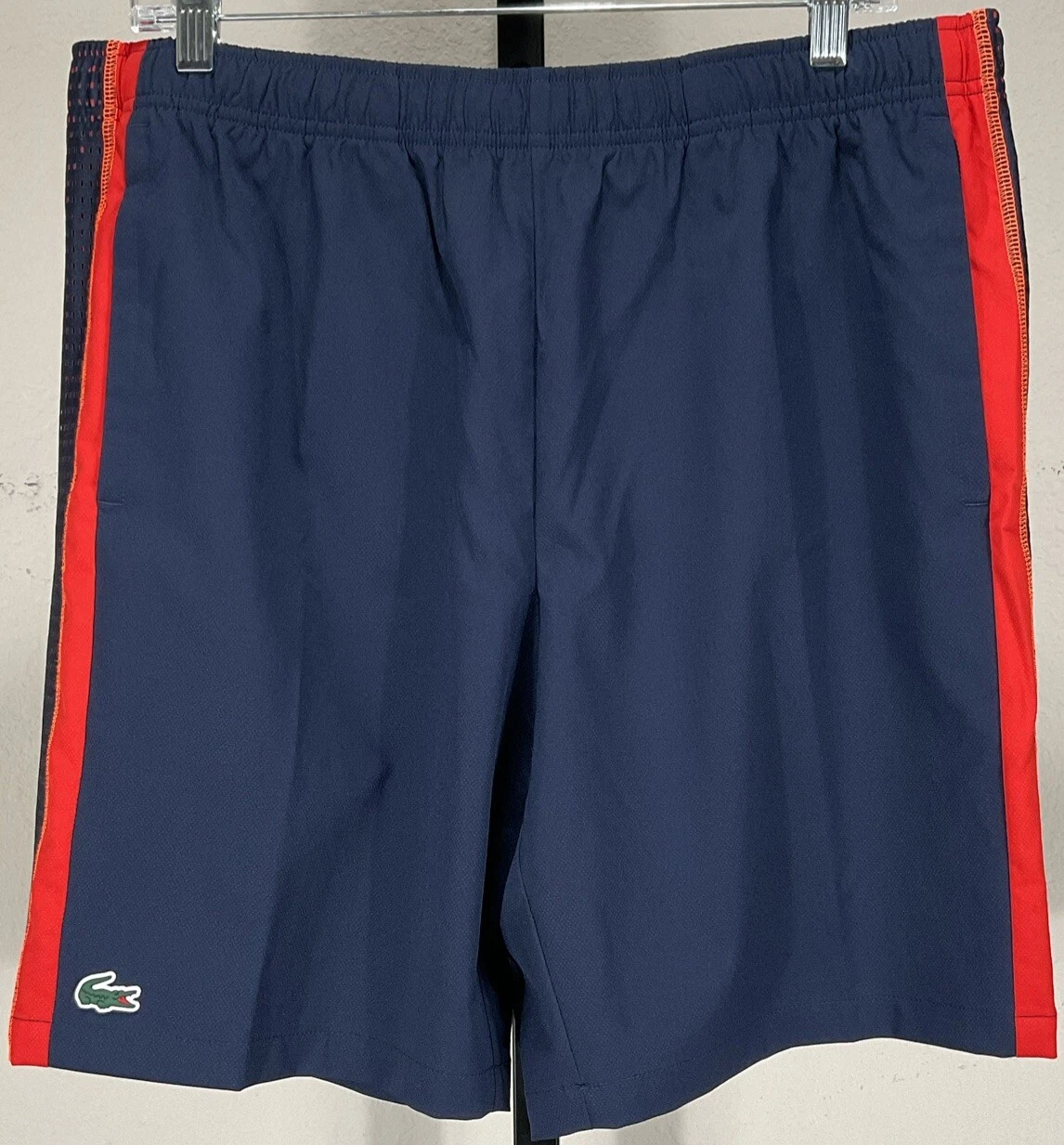 Lacoste Lightweight Colorblock Tennis Shorts XL Navy $75
