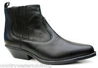 Ladies Western Black Ankle Leather Line Dance Shoes Boots Elasticated Sides 7444 Ladies Western Black Ankle Leather Line Dance Shoes Boots Elasticated Sides 7444