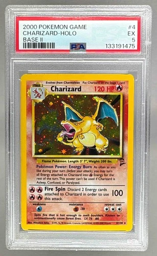 133191475 Charizard 2000 Pokemon Base 2 #4 Holo PSA 5