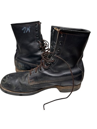 Addison Shoe Company Black Leather Military Combat Pilot Flight Boots Mens 9 R - Picture 7 of 8