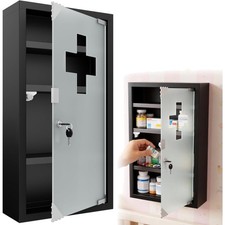 Medikamentenschrank Edelstahl Medikamentenschrank Apothekerschrank Glas Tür a...