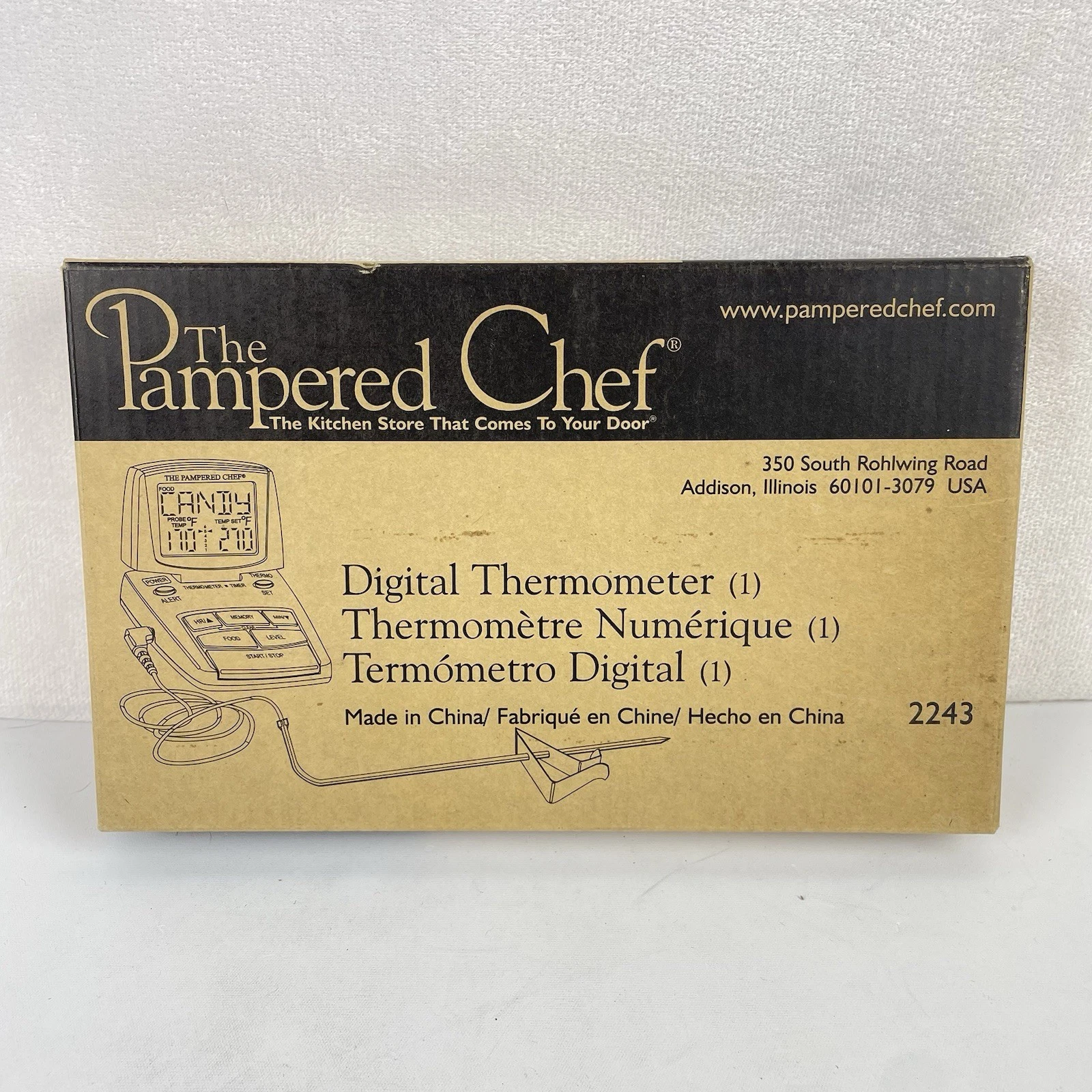 Pampered Chef Digital Thermometer Meat Candy Food NIB Unused #2243