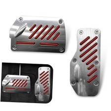 Car Brake Pedal Cover, Universal Automatic Transmission Pedal 2 PCS Red