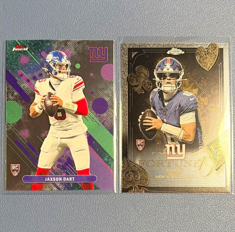 Topps Finest/Chrome 2025 Jaxson Dart New York Giants RC Lot 2 #2 F15-23 Rookie