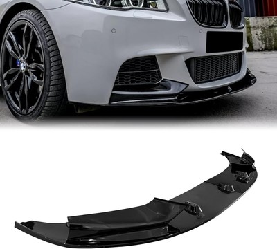 Front Splitter Compatible with BMW 5-Series F10 2011-2016 520i Gloss Black 