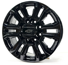 22" Gloss Black 5957 OE Replica Wheels fits 2011 2026 Chevy Silverado 3500 8x180